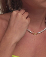 Blackletter Pearl Necklace