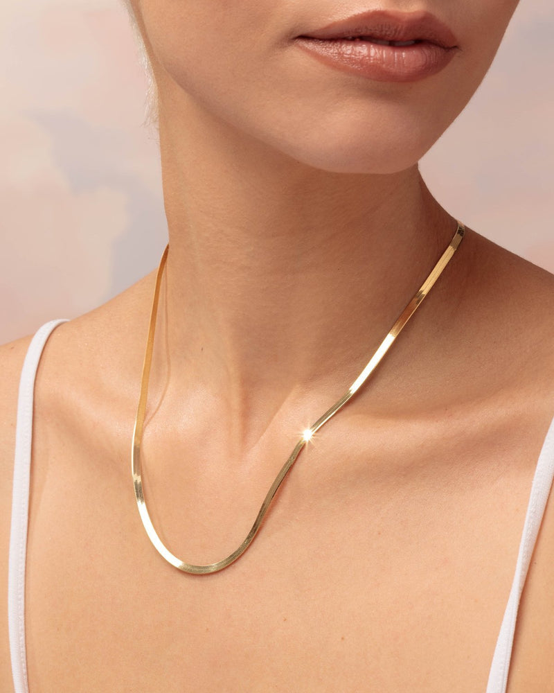 Liquid Gold Herringbone Necklace – KBH Jewels