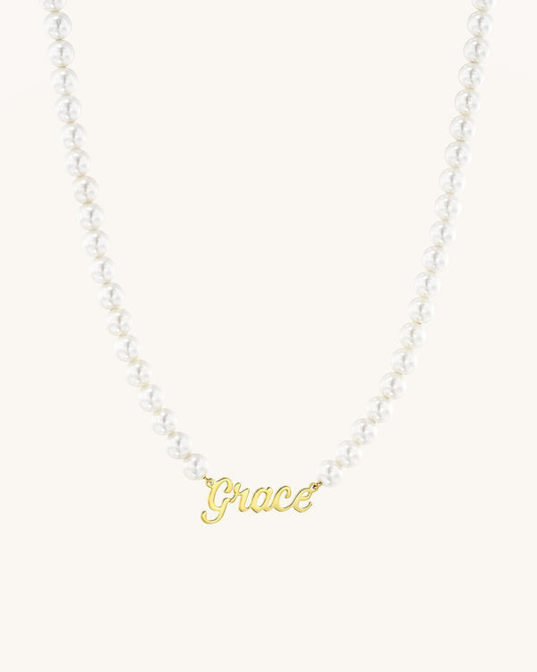 Pearl Necklace (70's Font) - Sparklane