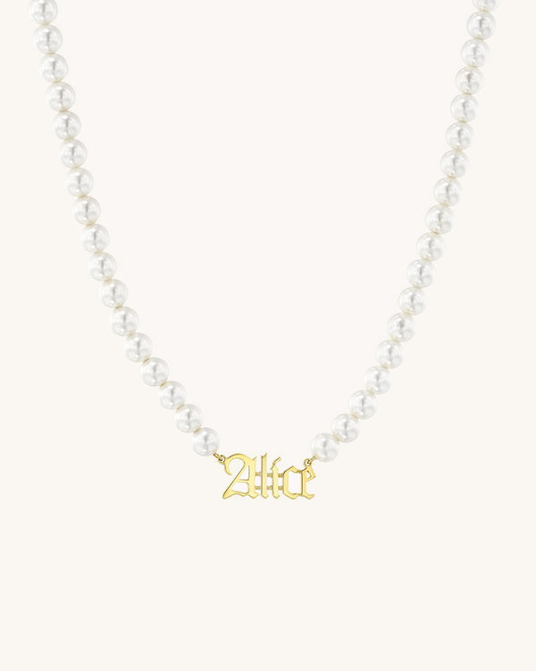 Pearl Necklace (Blackletter Font) - Sparklane